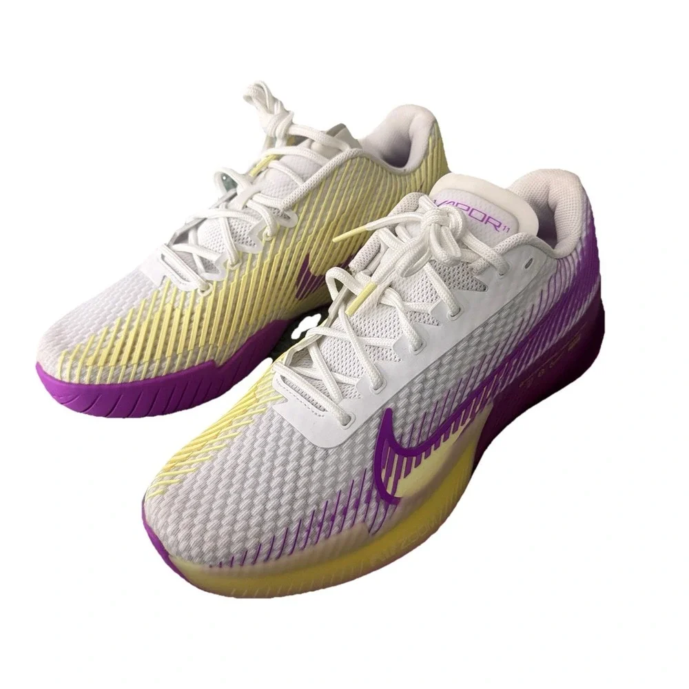 NIKE Women's Court Air Zoom Vapor 11 HC White Fuchsia Dream DR6965-101 Size 10